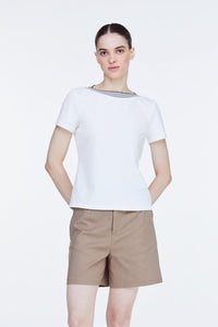 AT 11045 BOAT NECK TEE CREAM