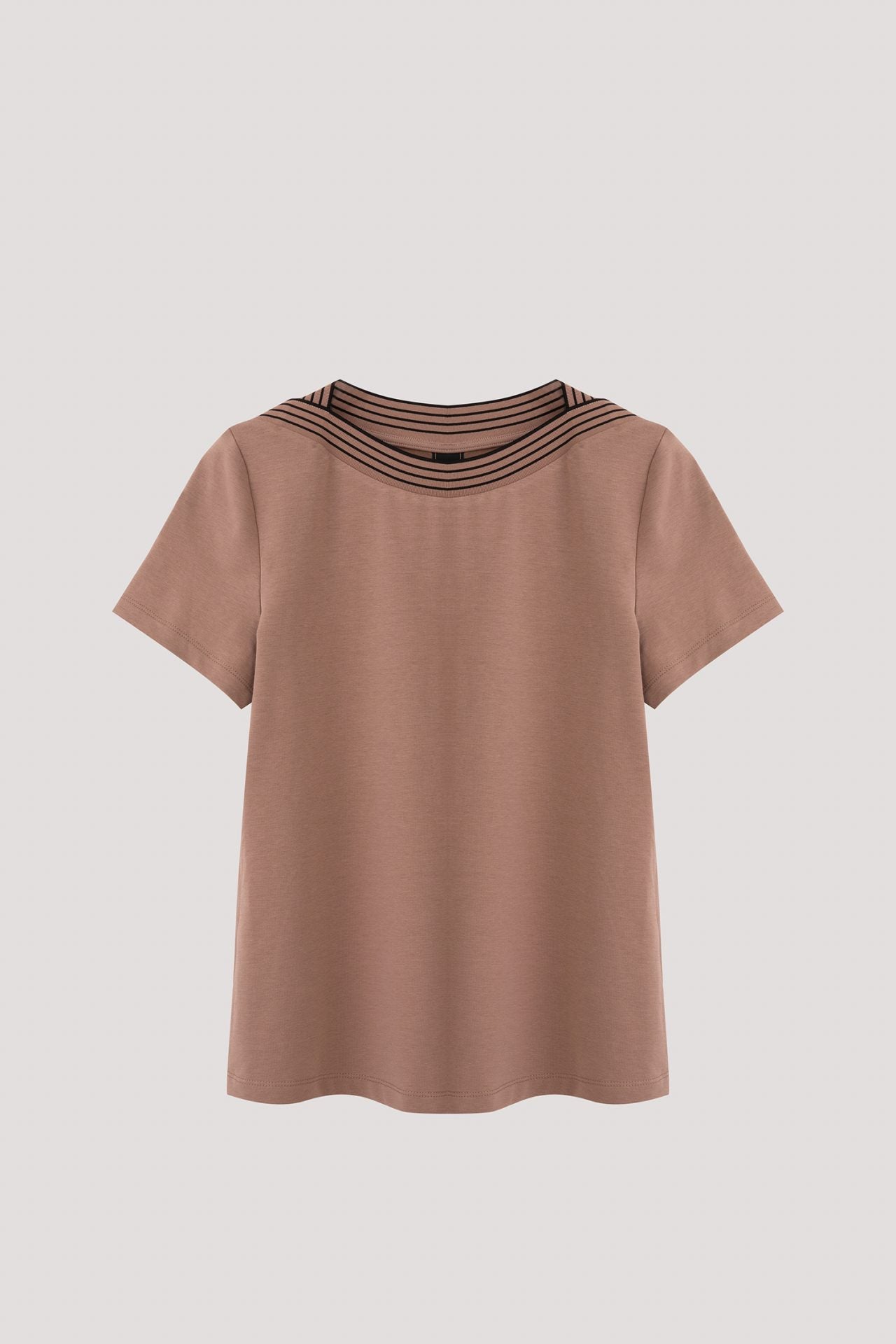 AT 11045 LINING NECKLINE BLOUSE KHAKI