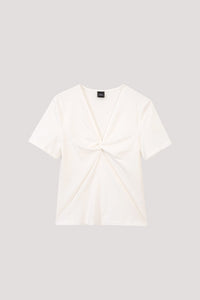 AT 11276 FRONT GATHERED DETAILS TOP CREAM
