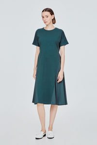 AT 11627 PANELLED JERSEY DRESS DEEP TEAL
