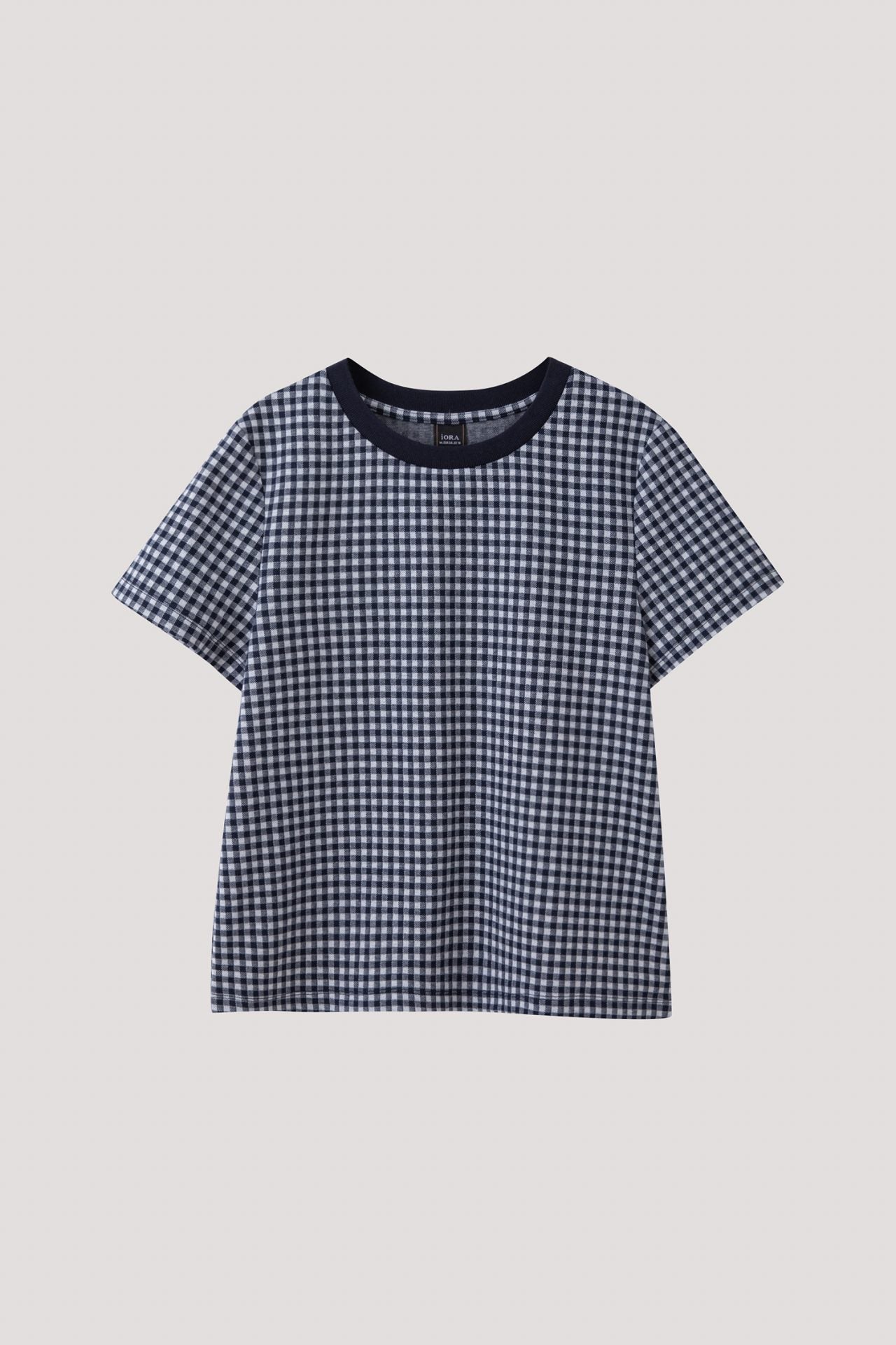 AT 11739 CHECKERED TEE NAVY