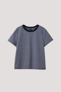 AT 11739 CHECKERED TEE NAVY