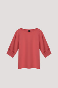 AT 7295 GATHERED SLEEVE BLOUSE SALMON