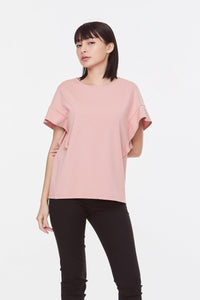 AT 8105 FLOUNCE PANELLED TEE PEACH