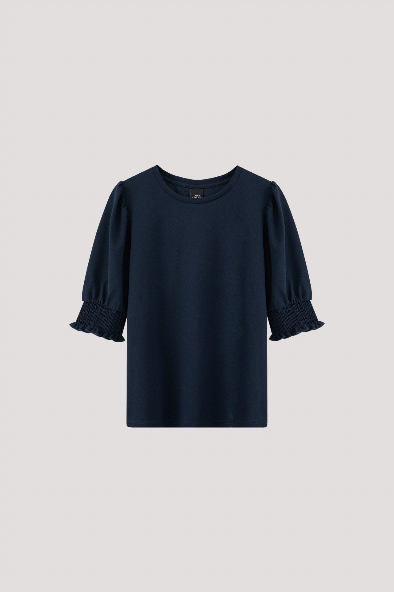 AT 8331 ELASTICATED SLEEVES HEM TOP NAVY