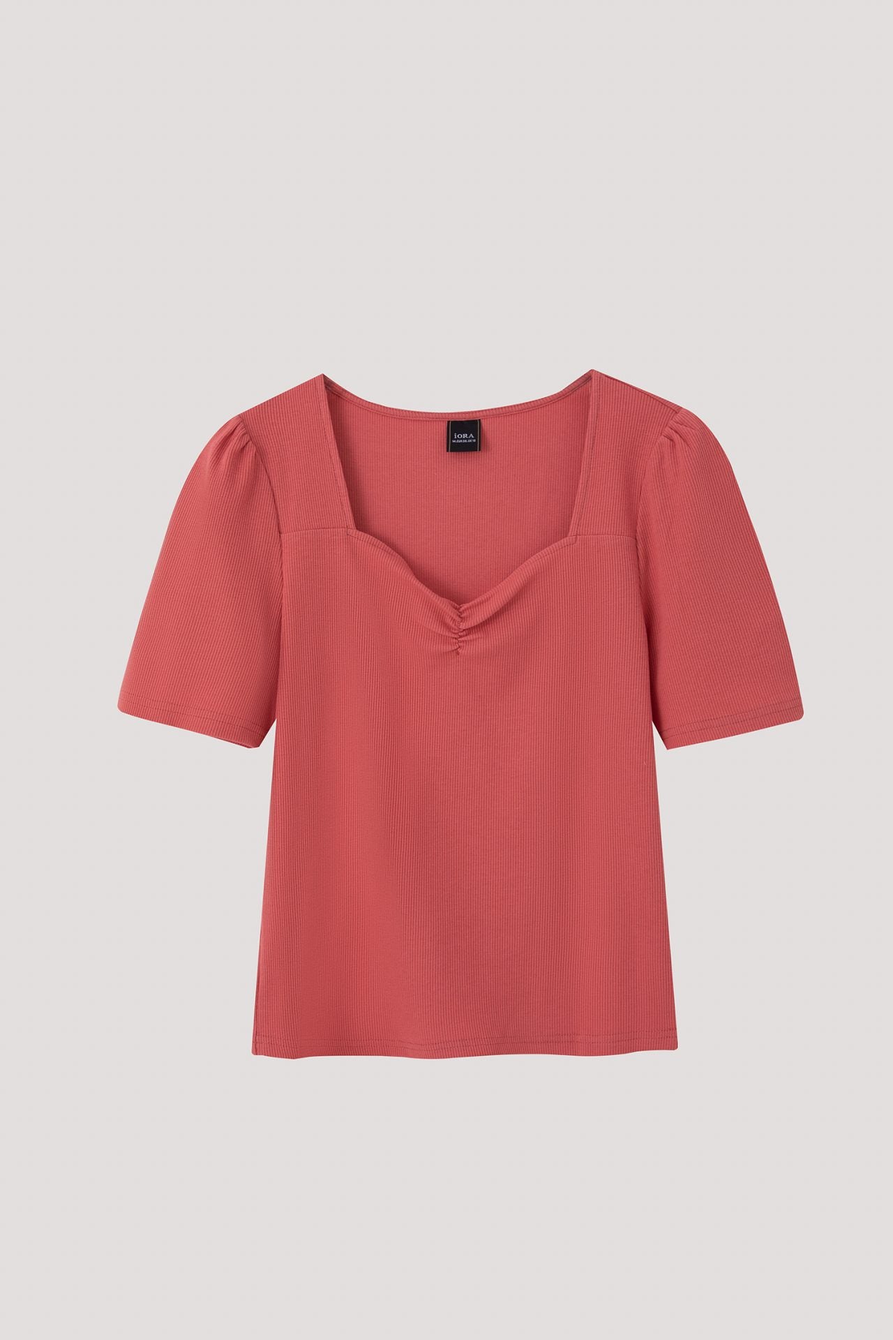 AT 8737 SWEETHEART NECK BLOUSE SALMON