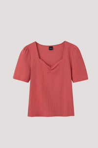 AT 8737 SWEETHEART NECK BLOUSE SALMON