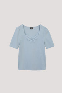 AT 8737 SWEETHEART NECKLINE BLOUSE SKY BLUE