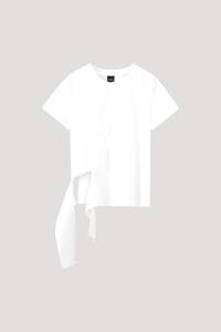 AT 9097 TIED UP HEM TOP CREAM