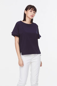 AT 9560 FLARED SLEEVES TOP NAVY