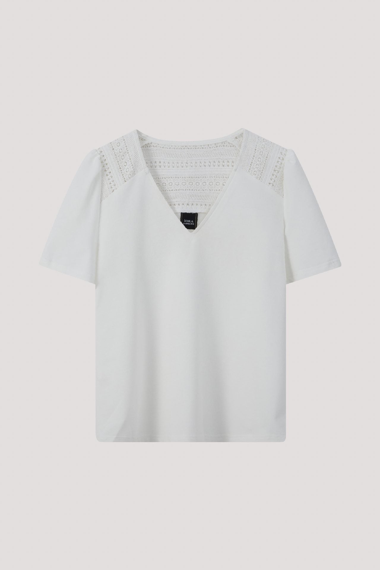 AT 9563 LACED PATTERN TOP CREAM
