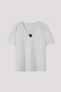 AT 9563 LACED PATTERN TOP CREAM