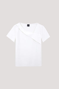 AT 9616 ASYMMETRICAL NECKLINE TOP CREAM