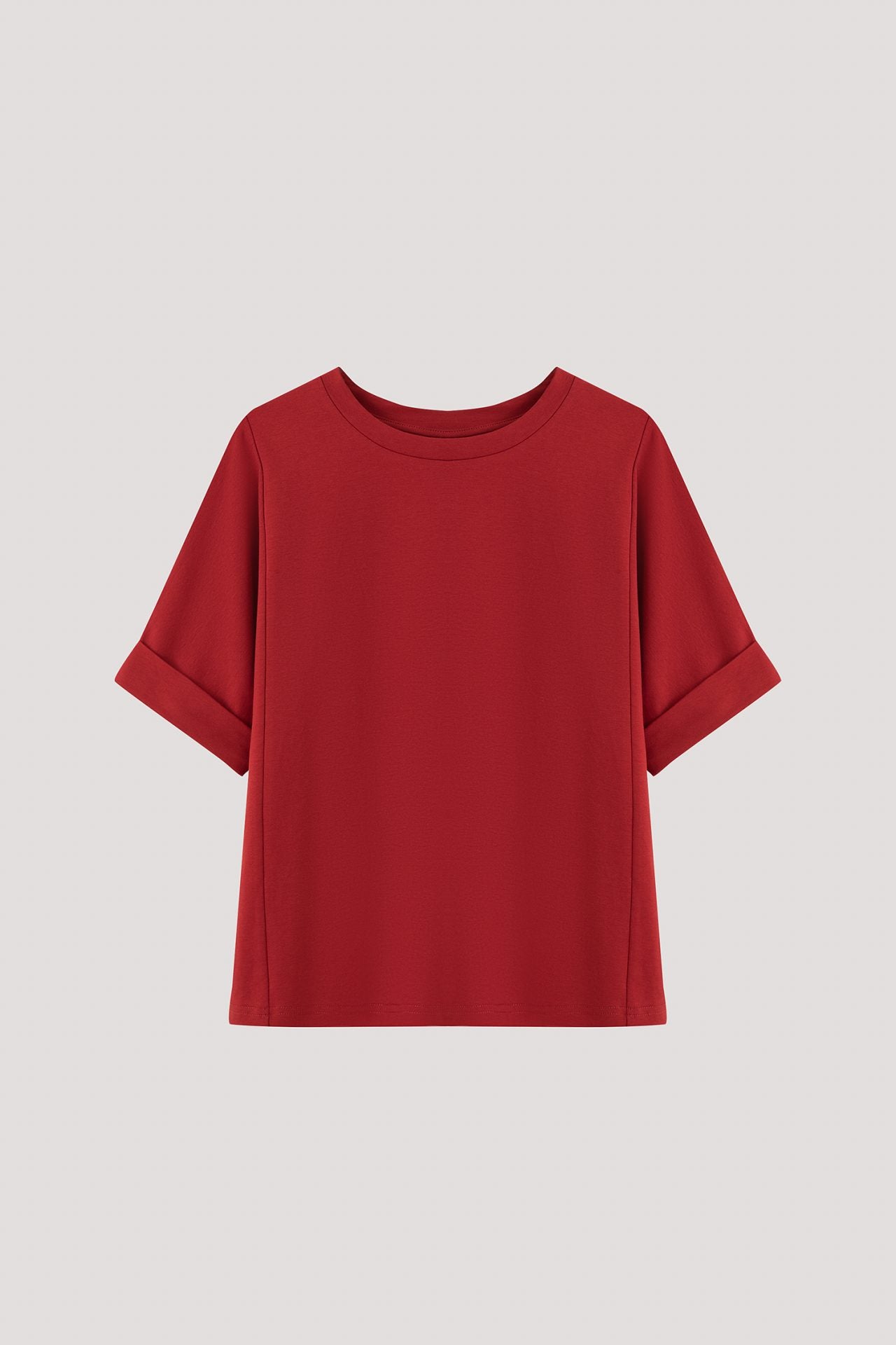 AT 9785 CONTRAST FABRIC BLOUSE RUBY