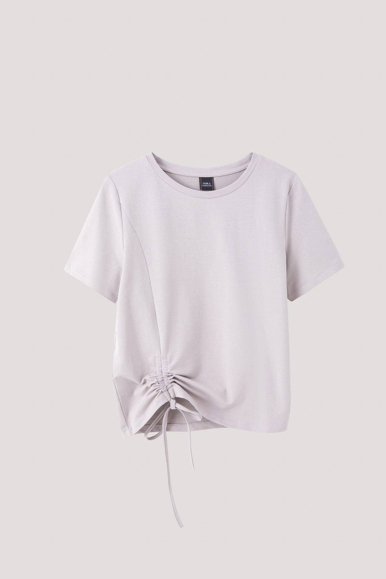 AT 9862 SIDE RUCHED TOP GREY BEIGE