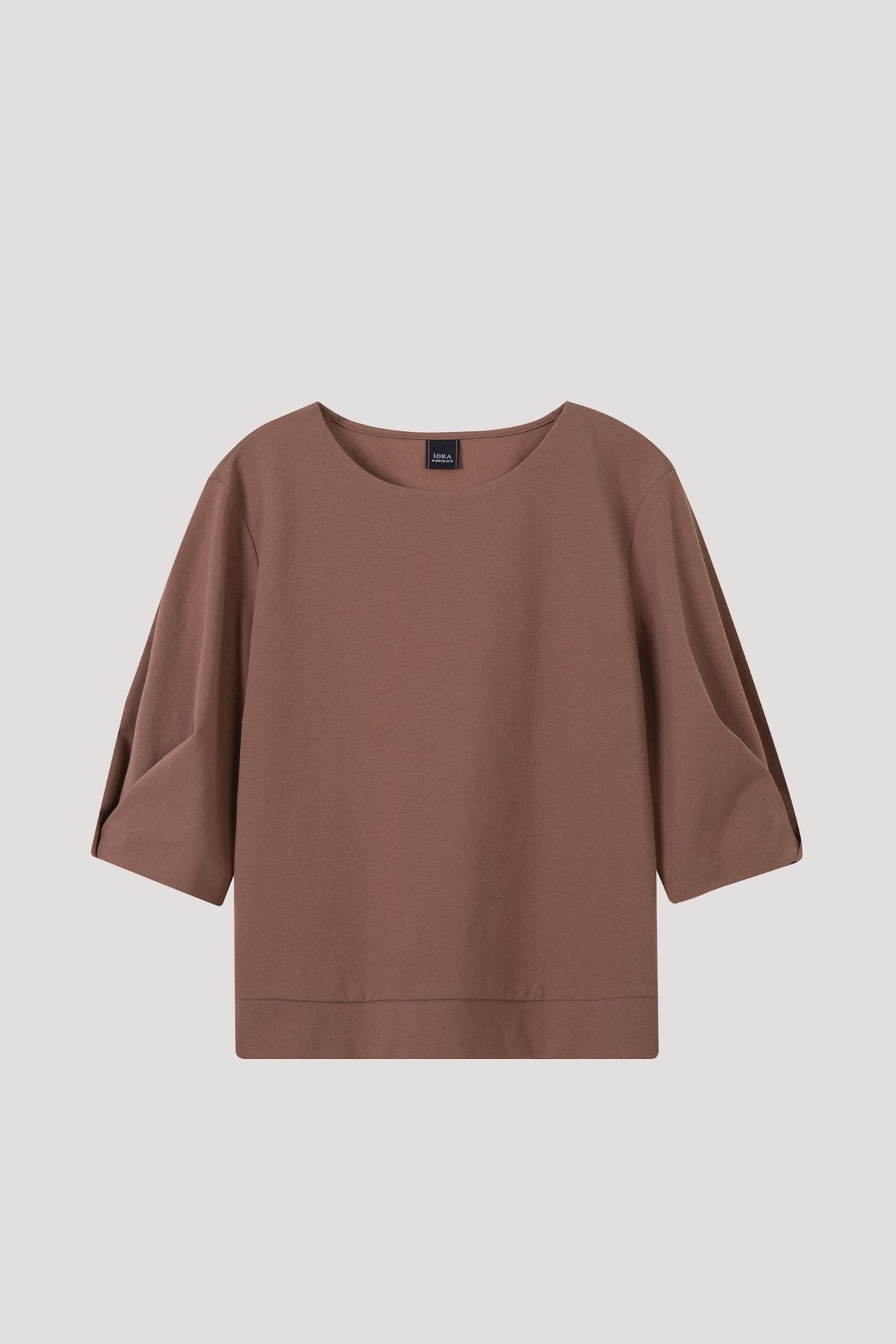 ATB 8735 WIDE NECKLINE BLOUSE BROWN