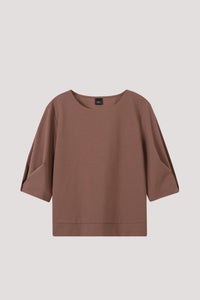 ATB 8735 WIDE NECKLINE BLOUSE BROWN
