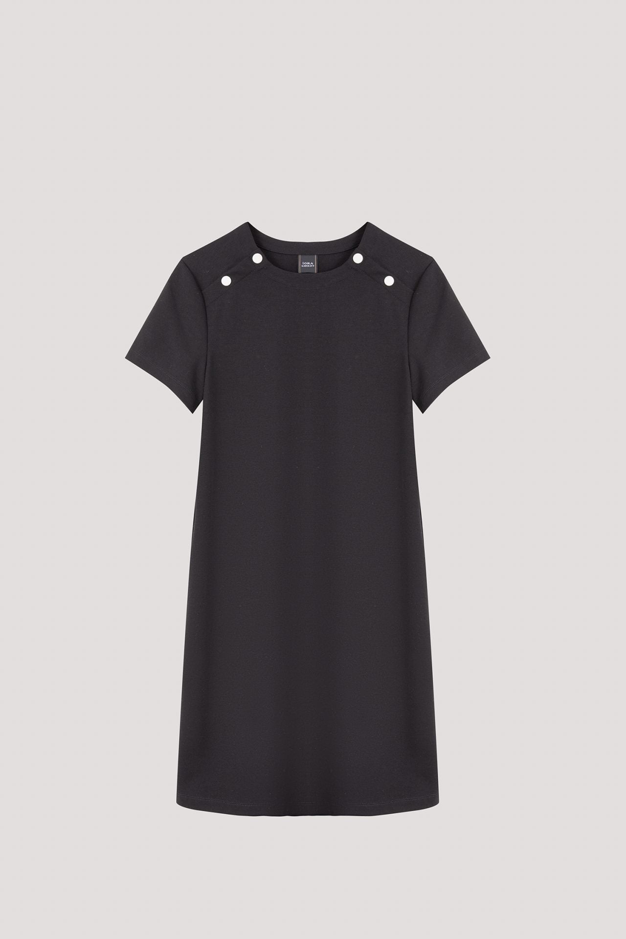 ATD 10754 DECORATIVE BUTTON DRESS BLACK