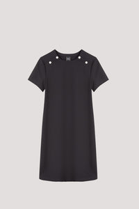 ATD 10754 DECORATIVE BUTTON DRESS BLACK