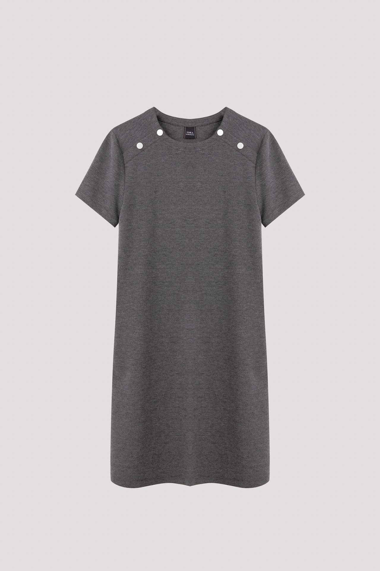 ATD 10754 DECORATIVE BUTTON DRESS HUE GREY