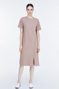 ATD 11048 BOXY MIDI DRESS KHAKI