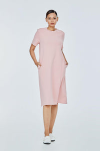 ATD 11048 ROUND NECK DRESS DUSK PINK