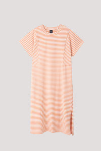 ATD 11417 STRIPED SPLIT HEM DRESS PEACH