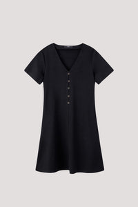 ATD 9382 FRONT BUTTON DRESS BLACK