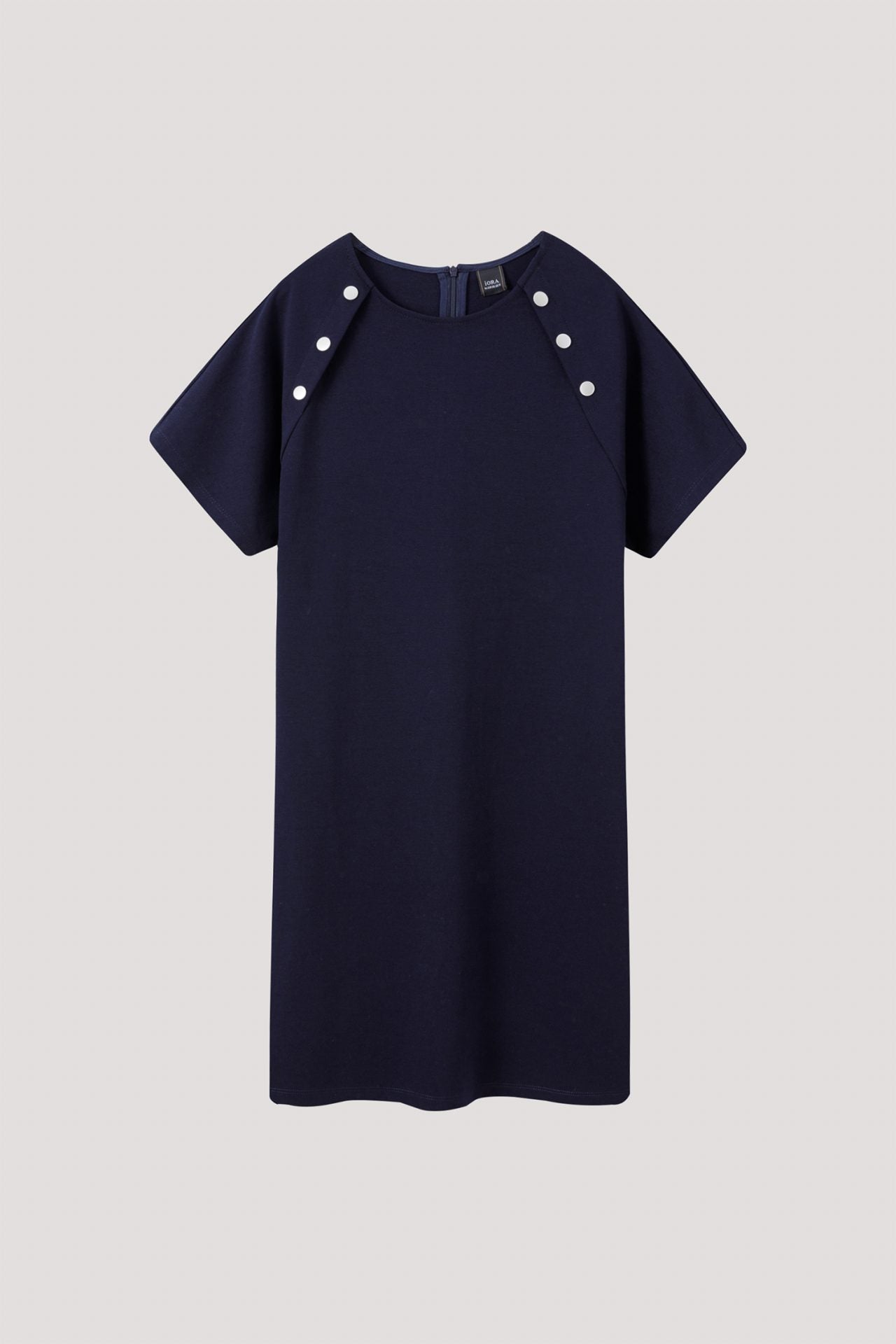 ATD 9551 BUTTONED PATTERN DRESS NAVY