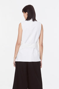 AV 9163 SINGLE BUTTON VEST CREAM BACK