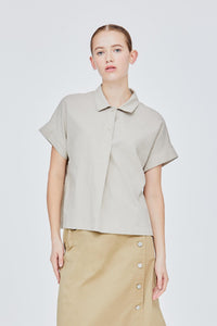 BB 10722 COLLARED BLOUSE BEIGE