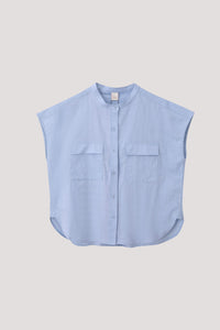 BB 11069 ROUND NECK BLOUSE PALE BLUE