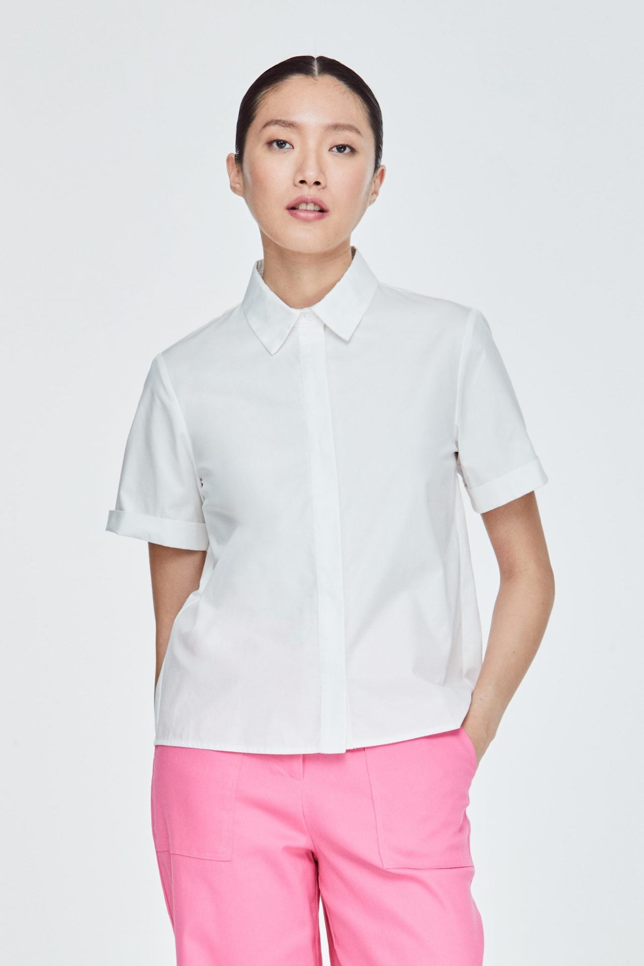 BB 11215 COLLARED BUTTON DOWN CREAM