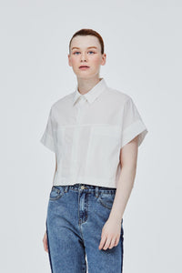 BB 11386 OVERSIZED COLLARED BUTTON DOWN CREAM