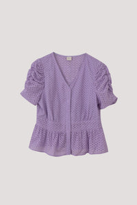 BB 9058 V-NECK RUFFLED BLOUSE LAVENDER