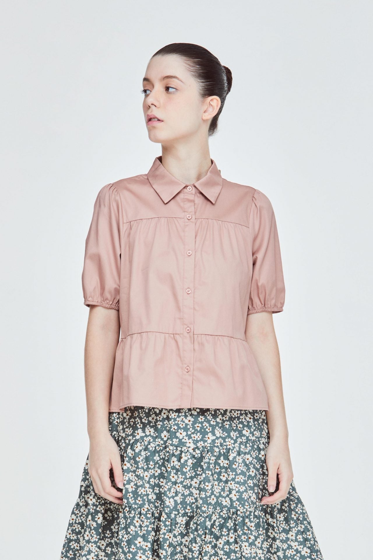 BB 9072 COLLAR TOP BLUSH