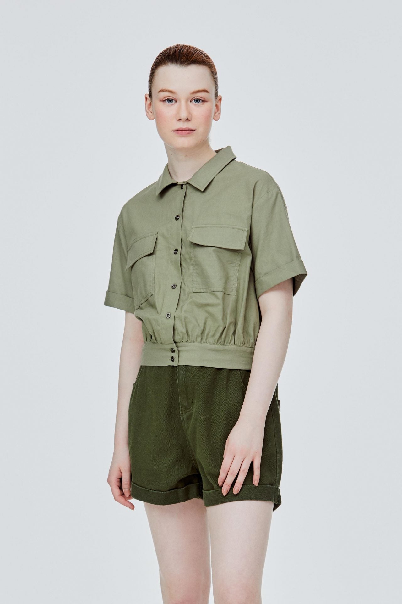 BB 9124 BUTTON DOWN POCKET SHIRT SAGE