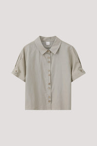 BB 9716 SHORT SLEEVES BUTTONED BLOUSE BEIGE