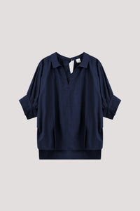BBB 9627 V-COLLAR BLOUSE NAVY