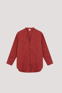 BBL 10732 STANDING COLLAR BLOUSE MAROON