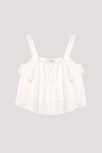 BBV 10192 STRAP LAYERED BLOUSE CREAM