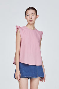 BBV 10569 STANDING SHOULDER SLEEVES BLOUSE PINK