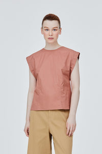 BBV 10910 SLEEVELESS STRUCTURED TOP DARK SALMON