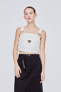 BBV 11567 CROP DUNGAREE TOP CREAM