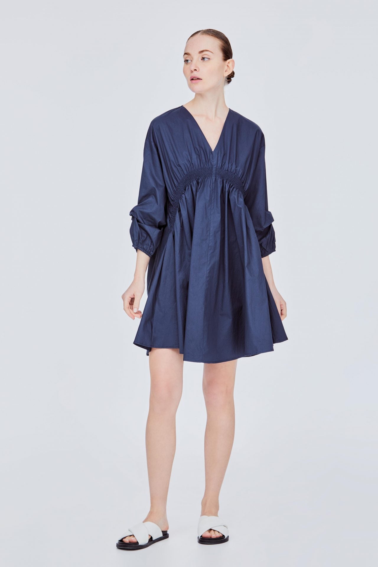 U Shape Shirring Detail Dress iORA Malaysia