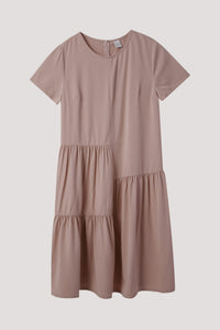 BDQ 8893 UNBALANCED LAYERED DRESS BLUSH