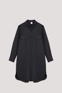 BDQ 9116 LONG SLEEVE SHIRT DRESS BLACK