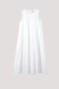 BDQ 9714 LAYERED SLEEVELESS DRESS CREAM