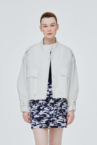BJK 11049 HIGH COLLAR UTILITY JACKET CREAM