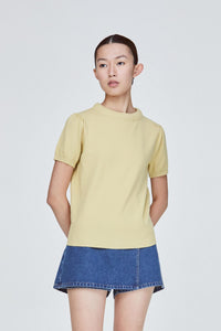 BK 10014 ROUND NECK KNIT TOP BUFF